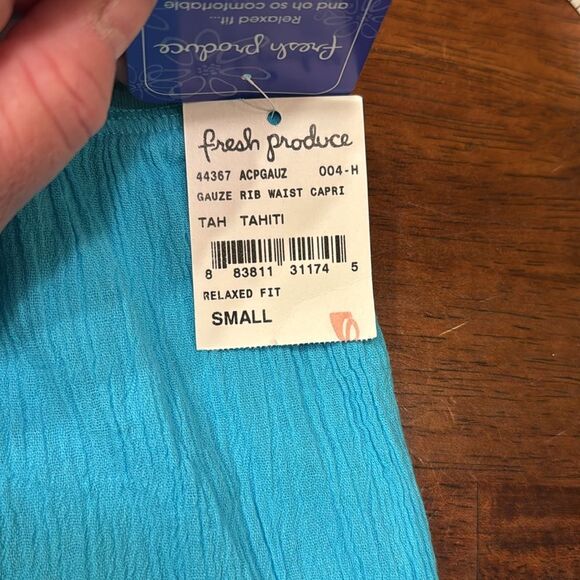 Fresh Produce Gauzy Cotton Capri Wide Leg Pants, Size Small NWT - Picture 6 of 8